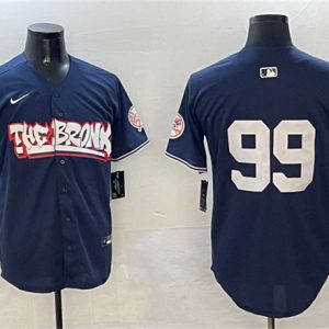 New York Yankees #99 Aaron Judge Navy Bronx Graffiti Vapor Limited Stitched Jersey