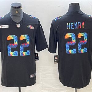 Baltimore Ravens #22 Derrick Henry Black Crucial Catch Limited Stitched Jersey