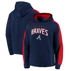 Atlanta Braves Navy Game Time Arch Pullover Hoodie Pullover Hoodie
