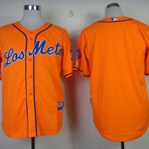 Mets Blank Orange Los Mets Cool Base Stitched Jersey