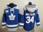 Toronto Maple Leafs #34 Auston Matthews Blue Ageless Must-Have Lace-Up Pullover Hoodie