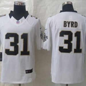 Saints #31 Jairus Byrd White Stitched Limited Nike Jersey