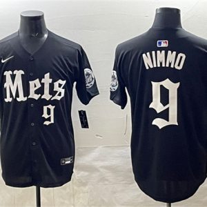 New York Mets #9 Brandon Nimmo Black 'Gotham Gothic Edition' Vapor Premier Limited Stitched Jersey