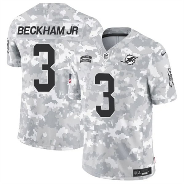 Miami Dolphins #3 Odell Beckham Jr. Arctic Camo 2024 F.U.S.E. Salute To Service Limited Stitched Jersey
