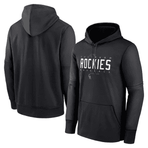 Colorado Rockies Black Pregame Performance Pullover Hoodie