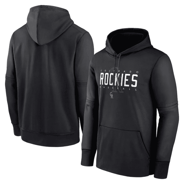 Colorado Rockies Black Pregame Performance Pullover Hoodie