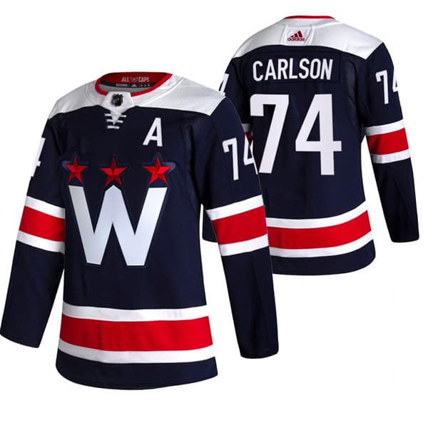 Washington Capitals #74 John Carlson Navy Pro Stitched Jersey