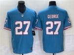 Tennessee Titans #27 Eddie George Light Blue 2023 F.U.S.E. Vapor Limited Throwback Stitched Jersey