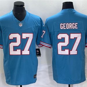 Tennessee Titans #27 Eddie George Light Blue 2023 F.U.S.E. Vapor Limited Throwback Stitched Jersey
