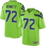 Seahawks #72 Michael Bennett Green Stitched Limited Rush Nike Jersey