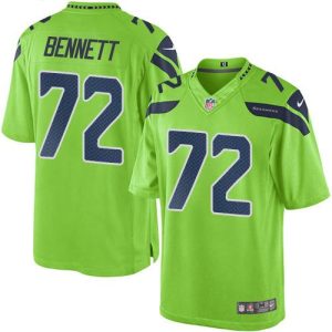 Seahawks #72 Michael Bennett Green Stitched Limited Rush Nike Jersey