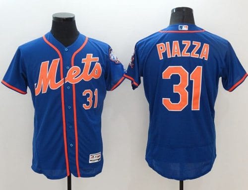 Mets #31 Mike Piazza Blue Flexbase Authentic Collection Stitched Jersey