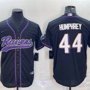 Baltimore Ravens #44 Marlon Humphrey Black With Patch Cool Base Stitched Jersey