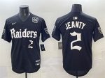 Las Vegas Raiders #2 Ashton Jeanty Black 'Gothic Sin City Shadows Edition' With 65th Anniversary Patch Vapor Limited Stitched Jersey