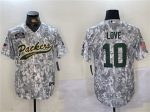 Green Bay Packers #10 Jordan Love 2024 Arctic Camo Salute To Service Stitched Jersey
