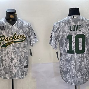 Green Bay Packers #10 Jordan Love 2024 Arctic Camo Salute To Service Stitched Jersey