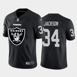 Raiders #34 Bo Jackson Black 2020 Team Big Logo Limited Stitched Jersey