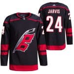 Carolina Hurricanes #24 Seth Jarvis Black Stitched Jersey