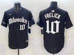 Milwaukee Brewers #10 Sal Frelick Black 'Gothic 414 Shadows Edition' Vapor Premier Limited Stitched Jersey