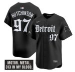 Detroit Lions #97 Aidan Hutchinson Black 'Motor Gothic Edition' Vapor Premier Limited Stitched Jersey