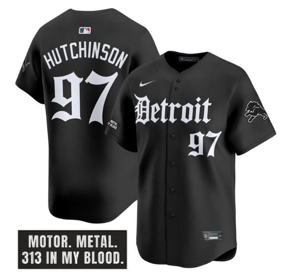 Detroit Lions #97 Aidan Hutchinson Black 'Motor Gothic Edition' Vapor Premier Limited Stitched Jersey