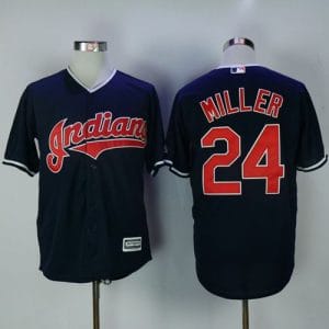 Indians #24 Andrew Miller Navy Blue New Cool Base Stitched Jersey