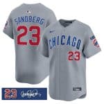 Chicago Cubs #23 Ryne Sandberg Gray 'Ryne Sandberg Tribute' Vapor Limited V3 Stitched Jersey
