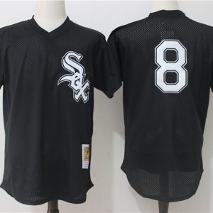 Chicago White Sox #8 Bo Jackson Mitchell Ness Black 1993 Authentic Cooperstown Collection Batting Practice Stitched Jersey