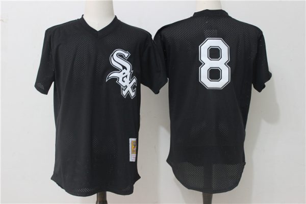 Chicago White Sox #8 Bo Jackson Mitchell Ness Black 1993 Authentic Cooperstown Collection Batting Practice Stitched Jersey