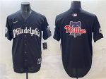 Philadelphia Phillies Team Big Logo Black GOTHIC Vapor Limited Stitched Jersey