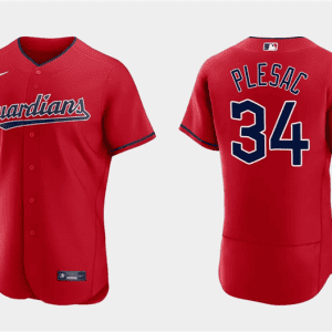 Cleveland Guardians #34 Zach Plesac Red Flex Base Stitched Jersey