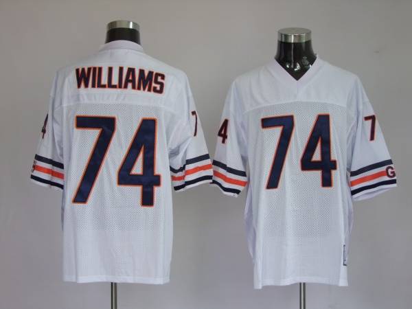 Mitchell Ness Bears #74 Chris Williams White Stitched Throwback Jersey