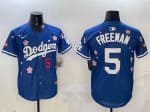 Los Angeles Dodgers #5 Freddie Freeman Royal 2025 Tokyo Series Limited Stitched Jersey