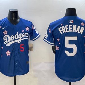 Los Angeles Dodgers #5 Freddie Freeman Royal 2025 Tokyo Series Limited Stitched Jersey