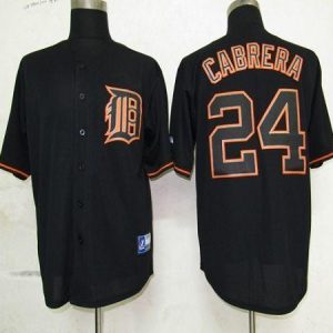 Tigers #24 Miguel Cabrera Black Fashion Stitched Jersey