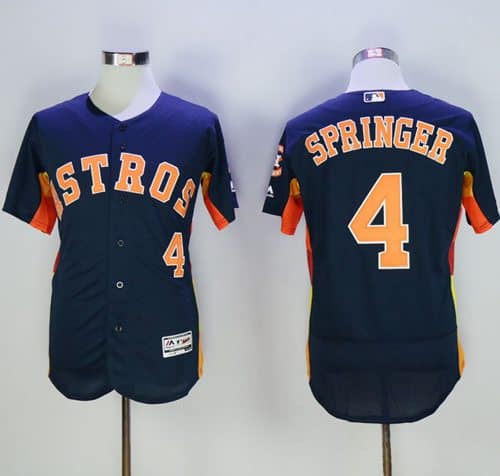 Astros #4 George Springer Navy Blue Flexbase Authentic Collection Stitched Jersey