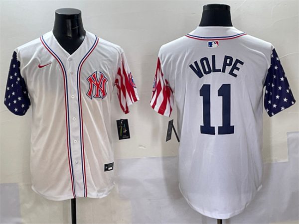 New York Yankees #11 Anthony Volpe White American Style Limited Stitched Jersey