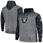 Las Vegas Raiders Heather Charcoal Big Tall Camo Pullover Hoodie