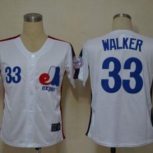 Mitchell And Ness Expos #33 Larry Walker White Throwback Stitched Jersey