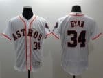 Astros #34 Nolan Ryan White Flexbase Authentic Collection Stitched Jersey