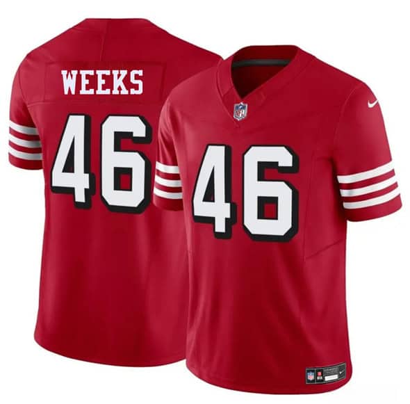 San Francisco 49ers #46 Jon Weeks New Red 2025 F.U.S.E. Vapor Untouchable Limited Stitched Jersey