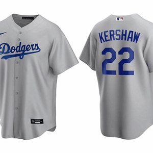 Los Angeles Dodgers #22 Clayton Kershaw Grey Stitched Jersey