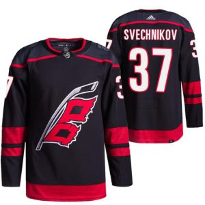 Carolina Hurricanes #37 Andrei Svechnikov Black Breakaway Alternate Pro Stitched Jersey
