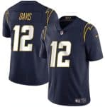 Los Angeles Chargers #12 Derius Davis Navy 2024 Vapor Limited Stitched Jersey