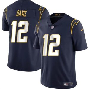Los Angeles Chargers #12 Derius Davis Navy 2024 Vapor Limited Stitched Jersey