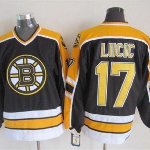Bruins #17 Milan Lucic Black CCM Throwback New Stitched Jersey