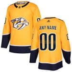 Nashville Predators Custom Gold Stitched Jersey