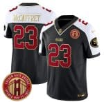 San Francisco 49ers #23 Christian McCaffrey Balck F.U.S.E. Golden Gate Bridge Patch Alternate Vapor Limited Stitched Jersey