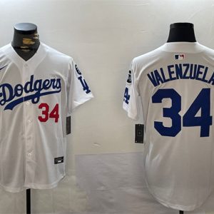Los Angeles Dodgers #34 Toro Valenzuela White 2024 World Series Champions With Fernando Memorial Patch Home Limited Stitched Jersey