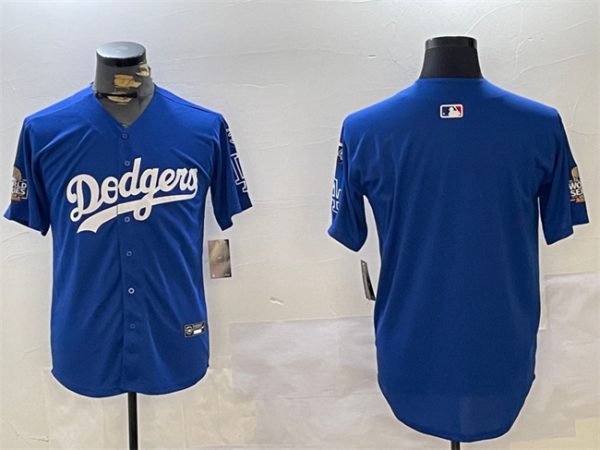 Los Angeles Dodgers Blank Royal 2024 World Series With Fernando Memorial Patch Alternate Limited Stitched Jersey